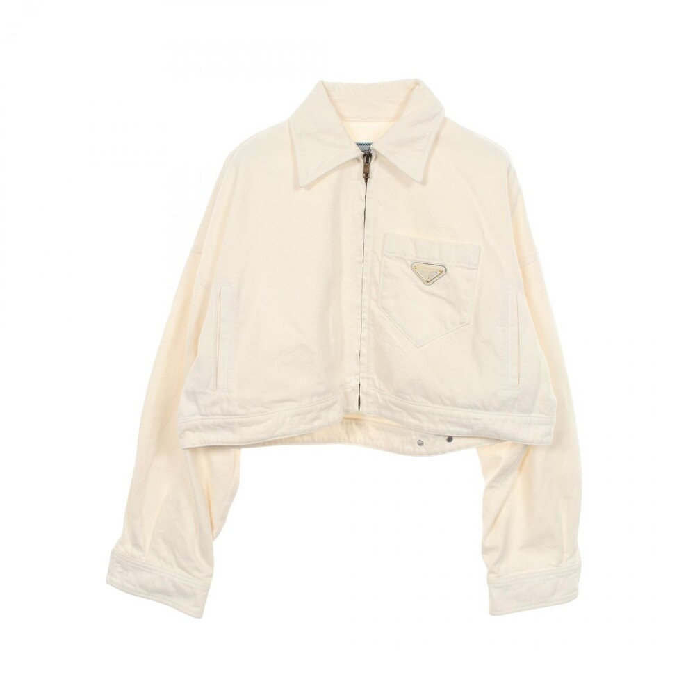 Prada Triangle Plate Zip-Up Denim #340159P12B